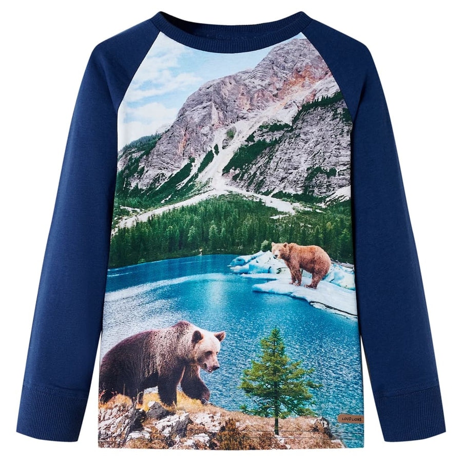 Kindershirt met lange mouwen 104 marineblauw 104