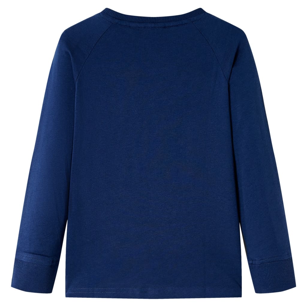Kindershirt met lange mouwen 128 marineblauw 128
