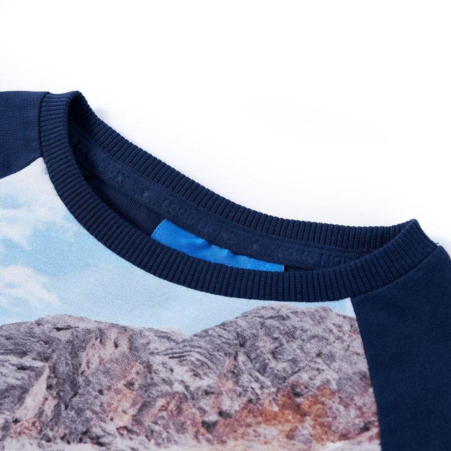 Kindershirt met lange mouwen 128 marineblauw 128