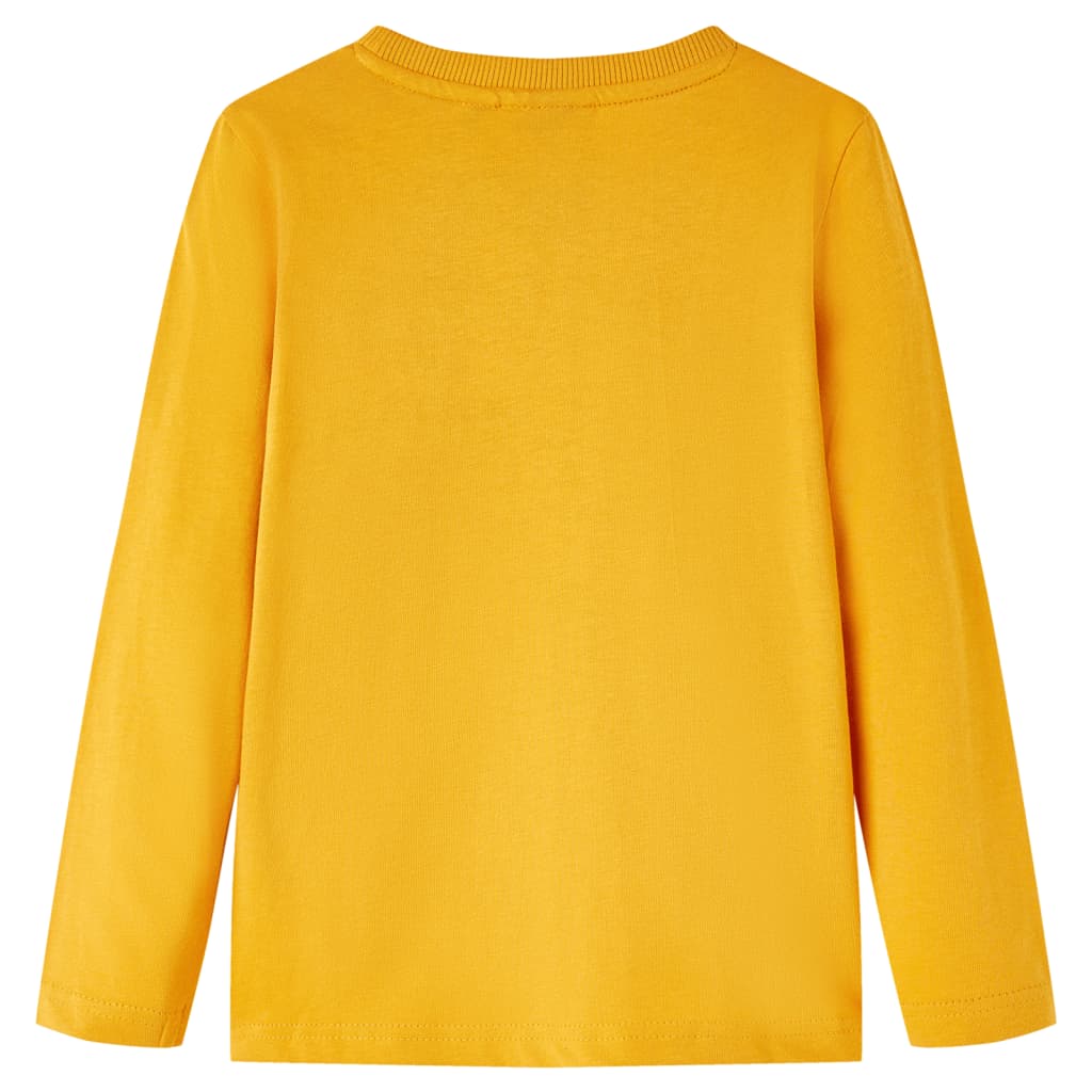 Kindershirt met lange mouwen 104 okerkleurig Oker