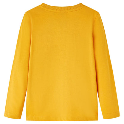 Kindershirt met lange mouwen 104 okerkleurig Oker