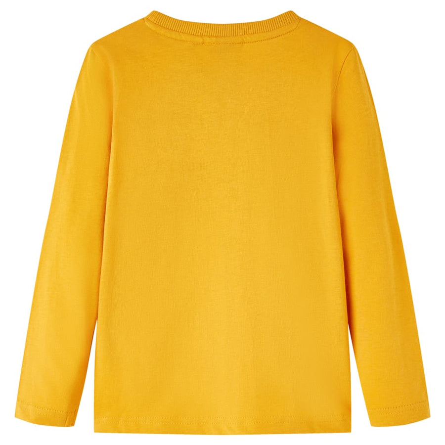 Kindershirt met lange mouwen 104 okerkleurig Oker