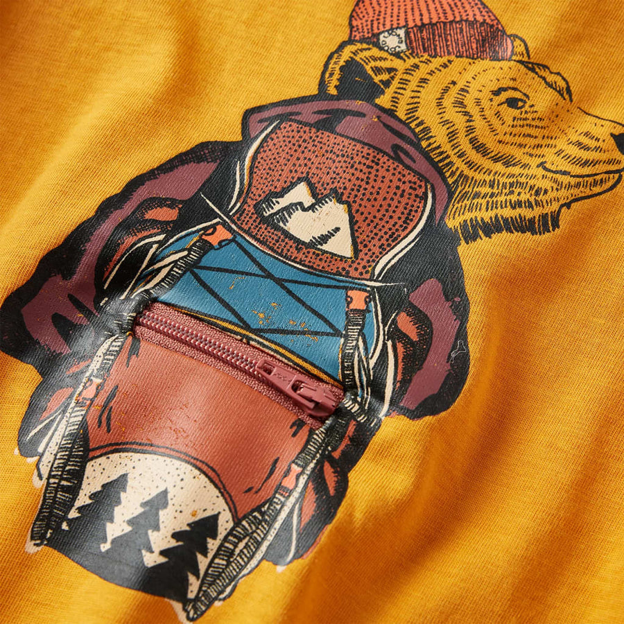 Kindershirt met lange mouwen 116 okerkleurig Oker