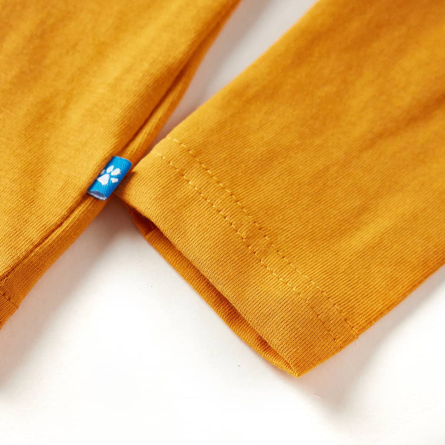 Kindershirt met lange mouwen 116 okerkleurig Oker