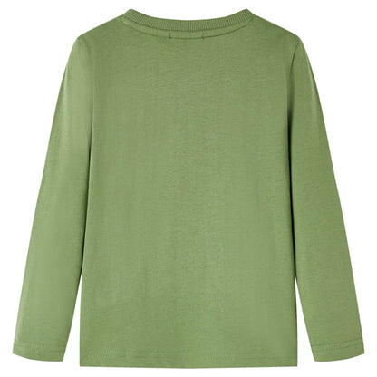 Kindershirt met lange mouwen 104 lichtkakikleurig Kaki