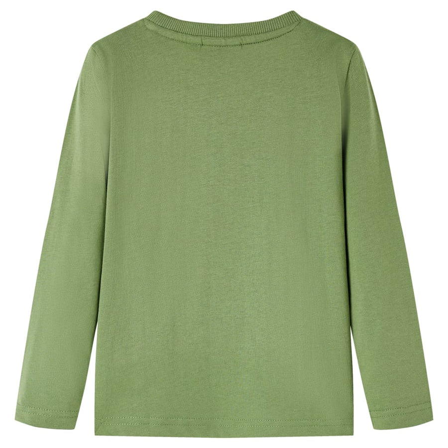 Kindershirt met lange mouwen 104 lichtkakikleurig Kaki