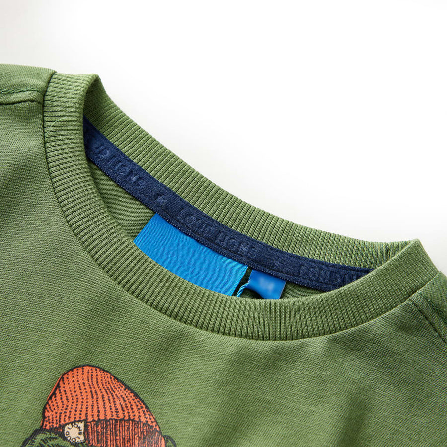 Kindershirt met lange mouwen 104 lichtkakikleurig Kaki