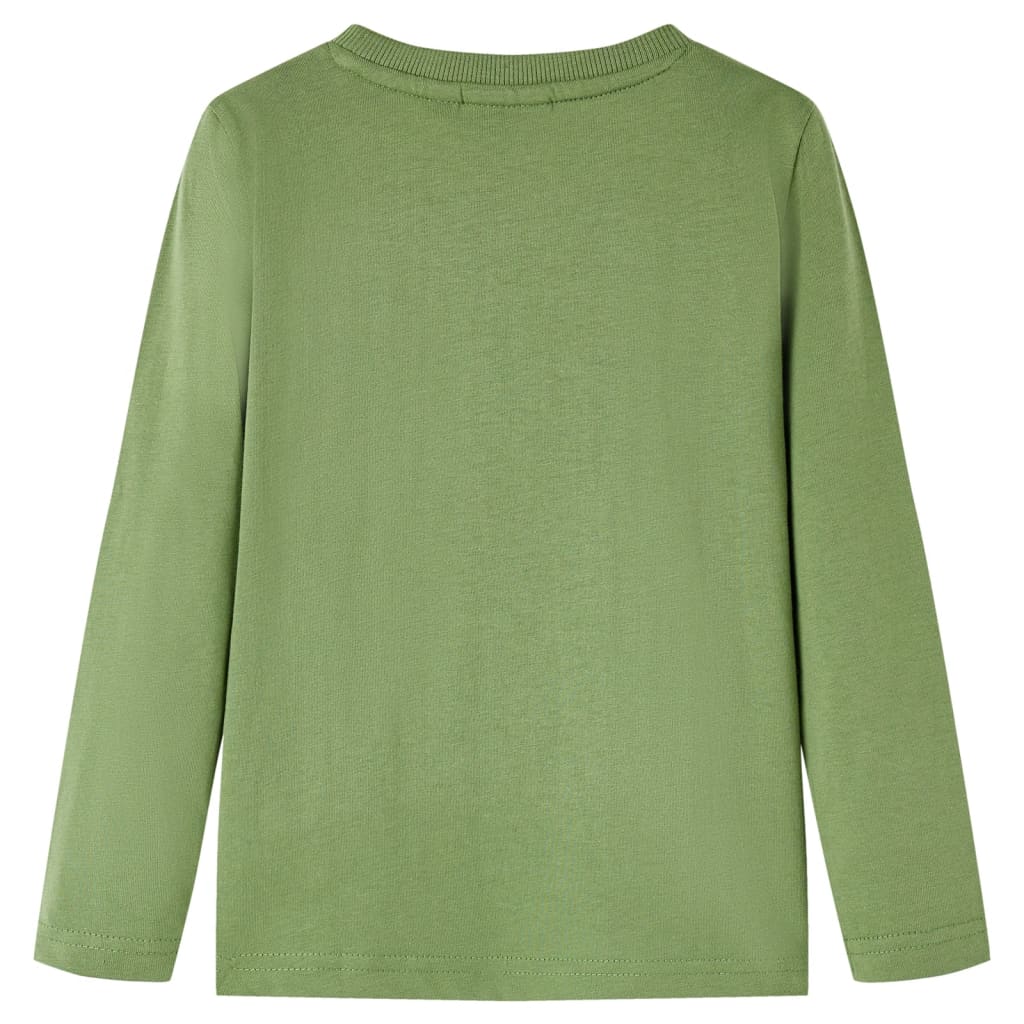 Kindershirt met lange mouwen 116 lichtkakikleurig Kaki