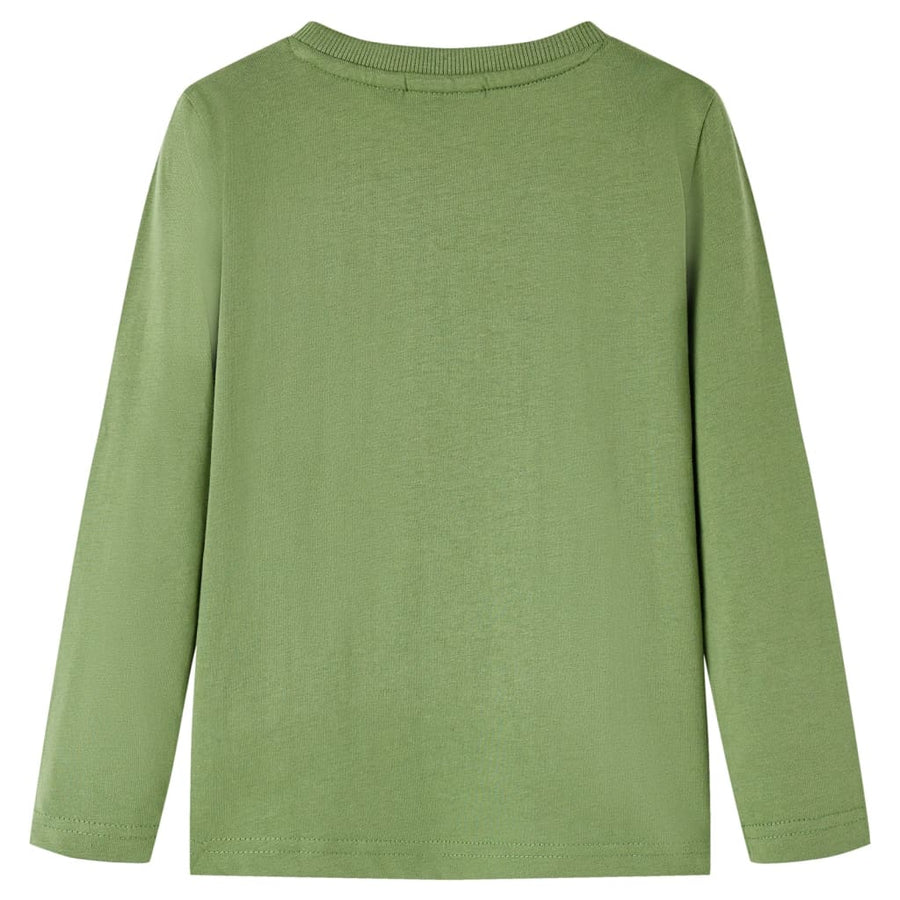 Kindershirt met lange mouwen 116 lichtkakikleurig Kaki