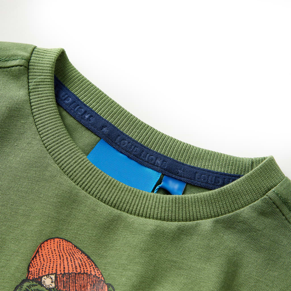 Kindershirt met lange mouwen 116 lichtkakikleurig Kaki