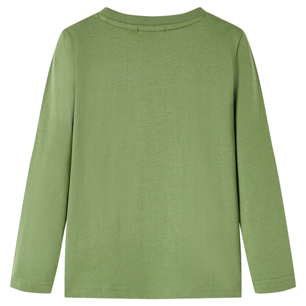 Kindershirt met lange mouwen 128 lichtkakikleurig Kaki