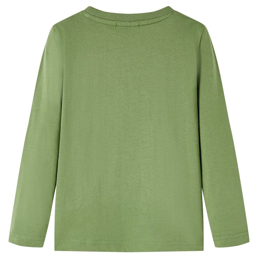 Kindershirt met lange mouwen 128 lichtkakikleurig Kaki