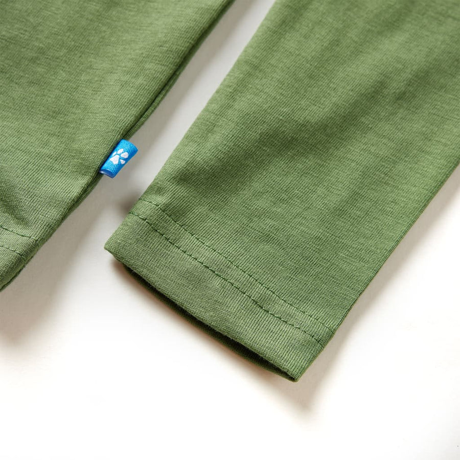 Kindershirt met lange mouwen 128 lichtkakikleurig Kaki