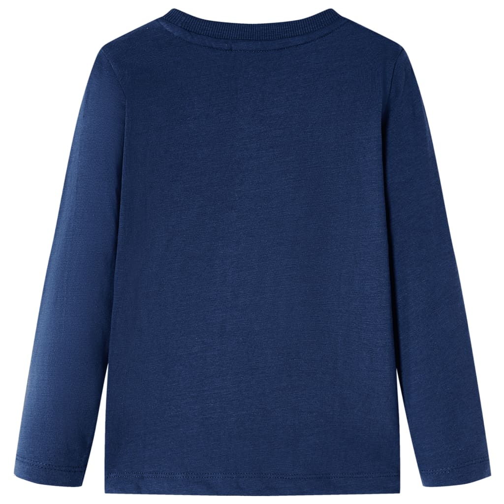 Kindershirt met lange mouwen 140 gemêleerd marineblauw