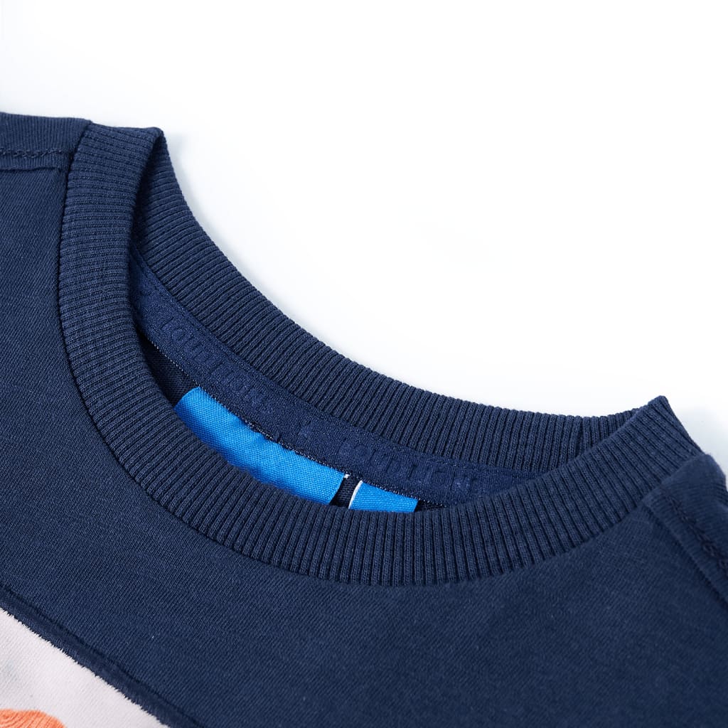 Kindershirt met lange mouwen 140 gemêleerd marineblauw