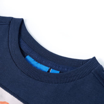 Kindershirt met lange mouwen 140 gemêleerd marineblauw