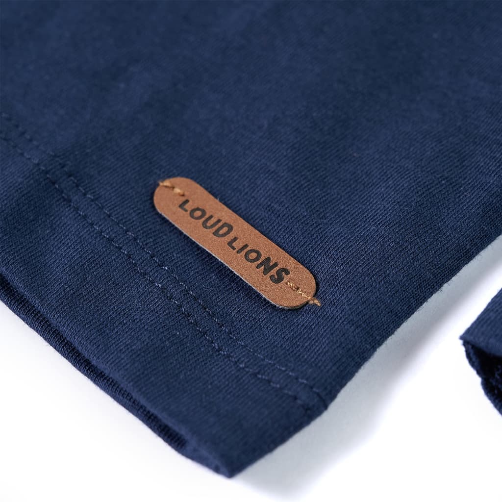 Kindershirt met lange mouwen 140 gemêleerd marineblauw
