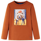 Kids' long-sleeved shirt 116 orange-brown