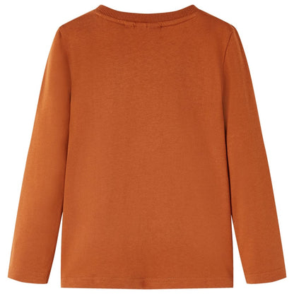 Kindershirt met lange mouwen 116 oranjebruin 116