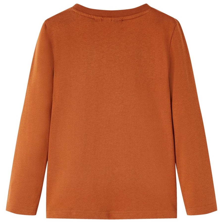 Kindershirt met lange mouwen 116 oranjebruin 116