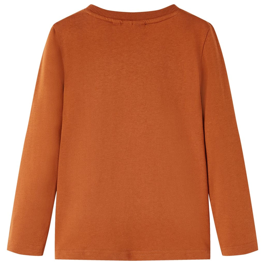 Kindershirt met lange mouwen 128 oranjebruin 128
