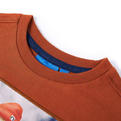 Kindershirt met lange mouwen 128 oranjebruin 128