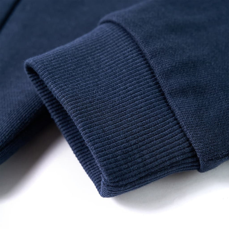 Kindertrui met capuchon 92 gemêleerd marineblauw en oranje Marineblauw