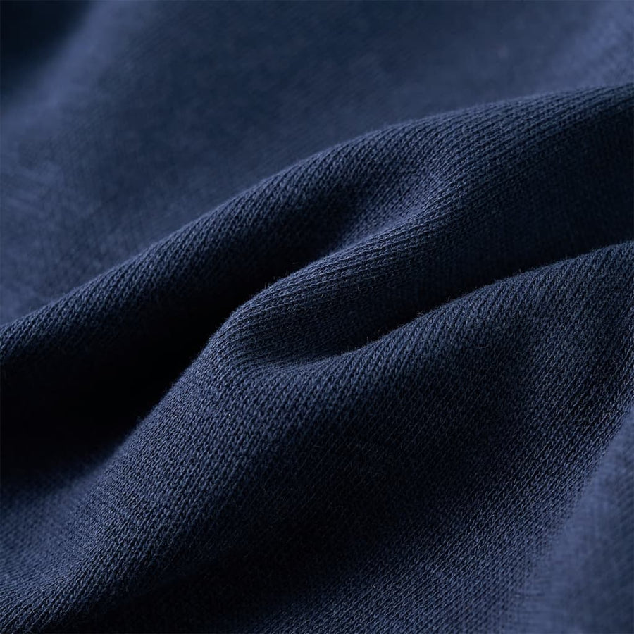 Kindertrui met capuchon 128 gemêleerd marineblauw en oranje Marineblauw