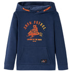 Kindertrui capuchon 140 gemêleerd marineblauw oranje