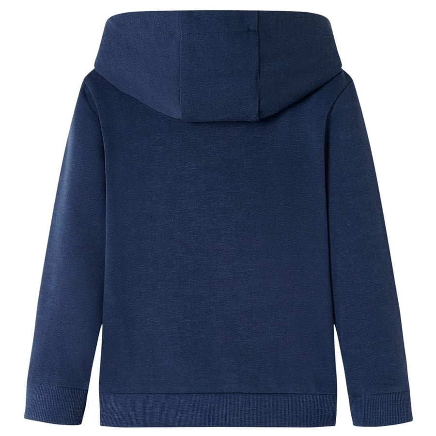 Kindertrui met capuchon 140 gemêleerd marineblauw en oranje Marineblauw 140