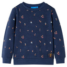 Kindertrui 92 katoen gemêleerd marineblauw