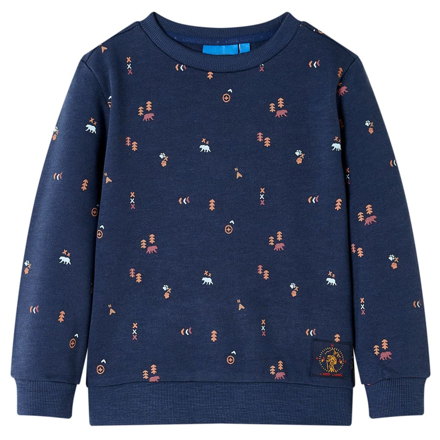 Kindertrui 92 gemêleerd marineblauw 104