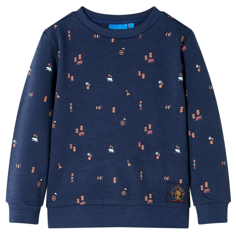 Kindertrui 116 gemêleerd marineblauw 116