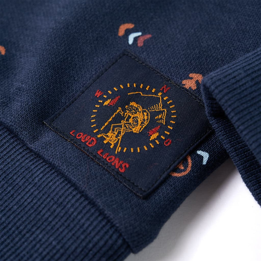 Kindertrui 116 gemêleerd marineblauw 116
