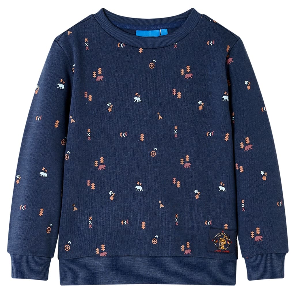 Kindertrui 128 gemêleerd marineblauw 128