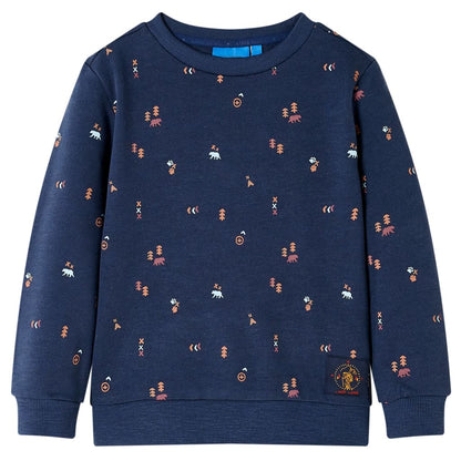Kindertrui 128 gemêleerd marineblauw 128
