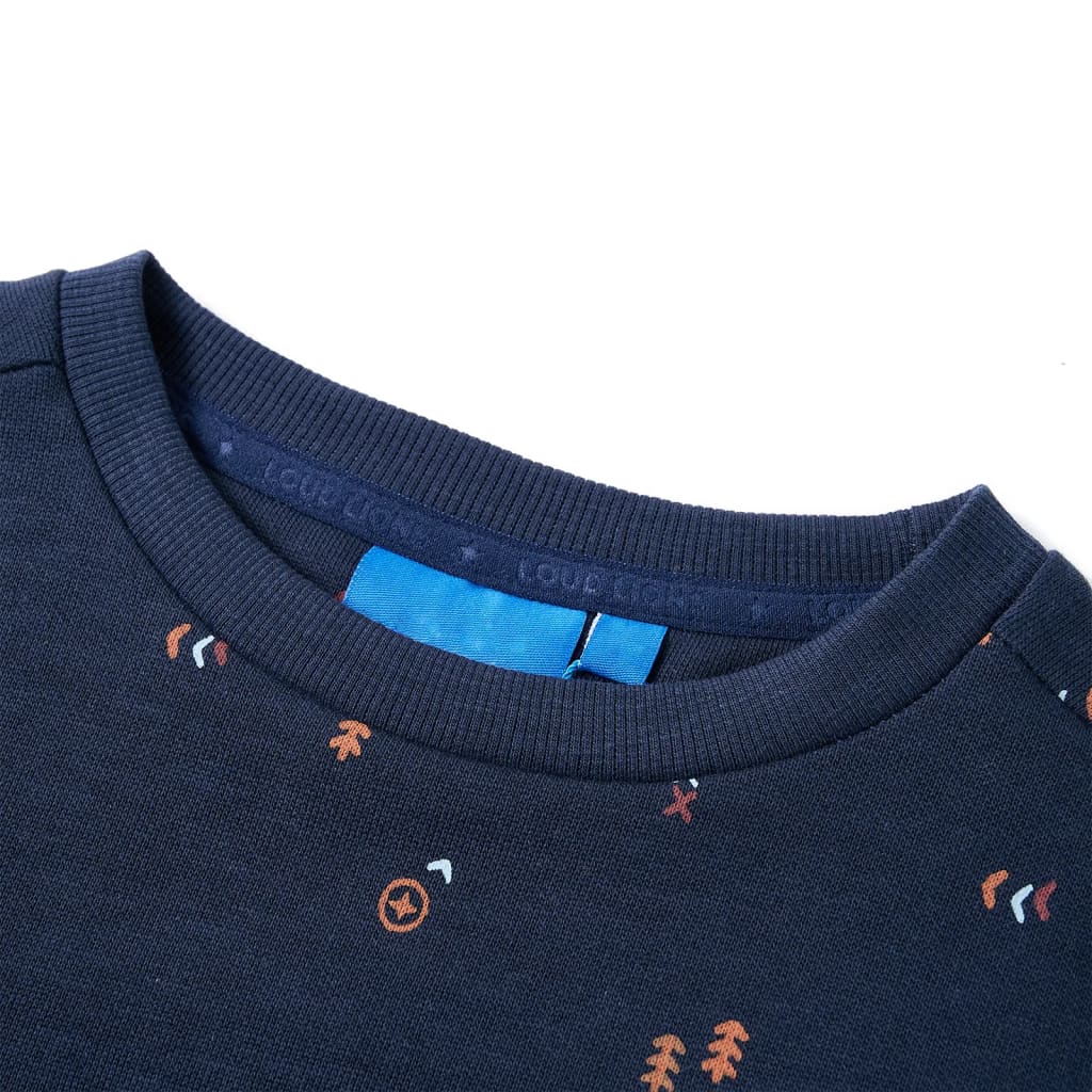 Kindertrui 128 gemêleerd marineblauw 128