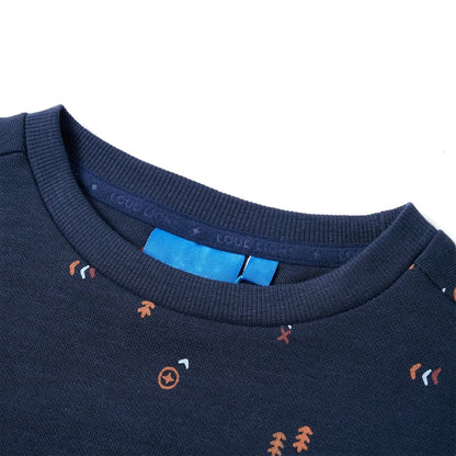 Kindertrui 128 gemêleerd marineblauw 128