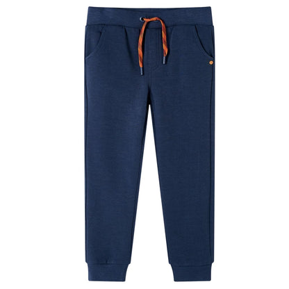 Kinderjoggingbroek 128 gemêleerd marineblauw Marineblauw