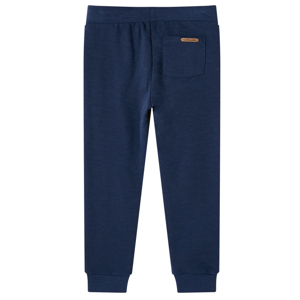 Kinderjoggingbroek 128 gemêleerd marineblauw Marineblauw