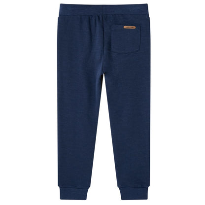 Kinderjoggingbroek 128 gemêleerd marineblauw Marineblauw