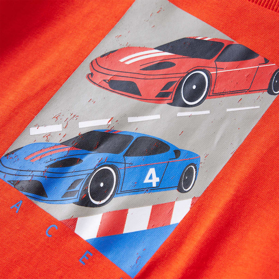 Kindershirt met lange mouwen 116 felroranje