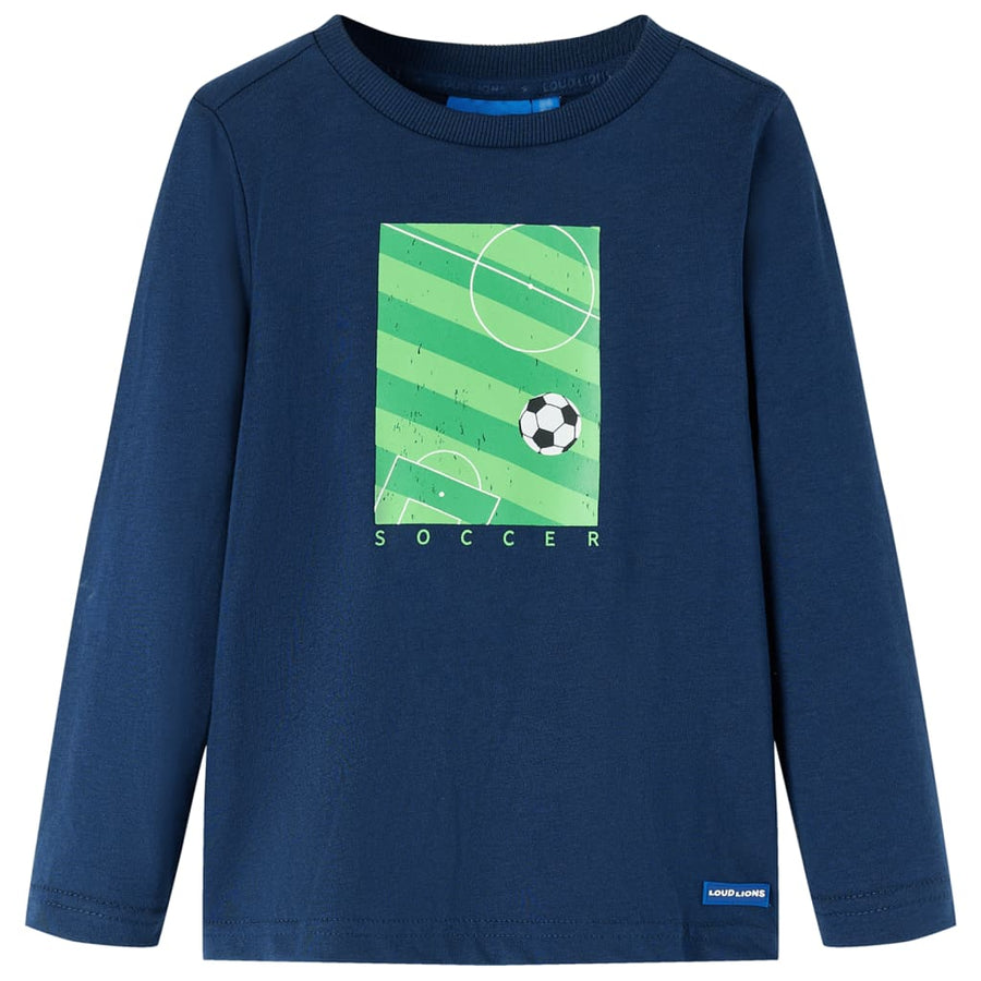 Kindershirt met lange mouwen 104 marineblauw