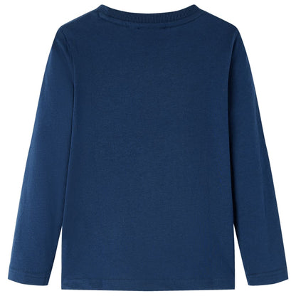 Kindershirt met lange mouwen 104 marineblauw