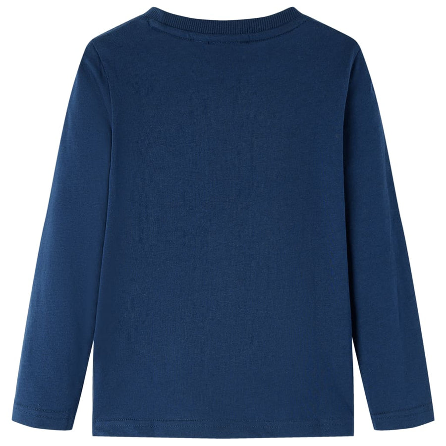 Kindershirt met lange mouwen 104 marineblauw