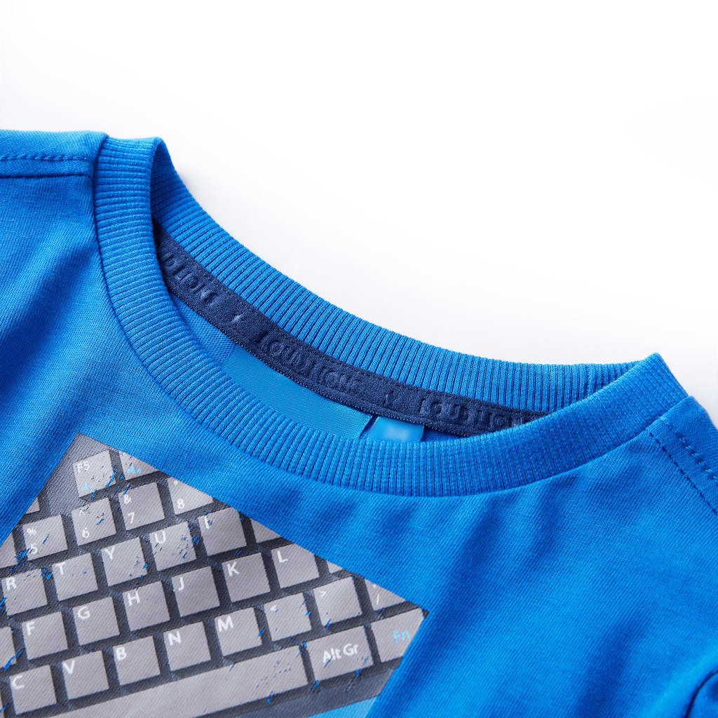 Kindershirt met lange mouwen 128 kobaltblauw 128