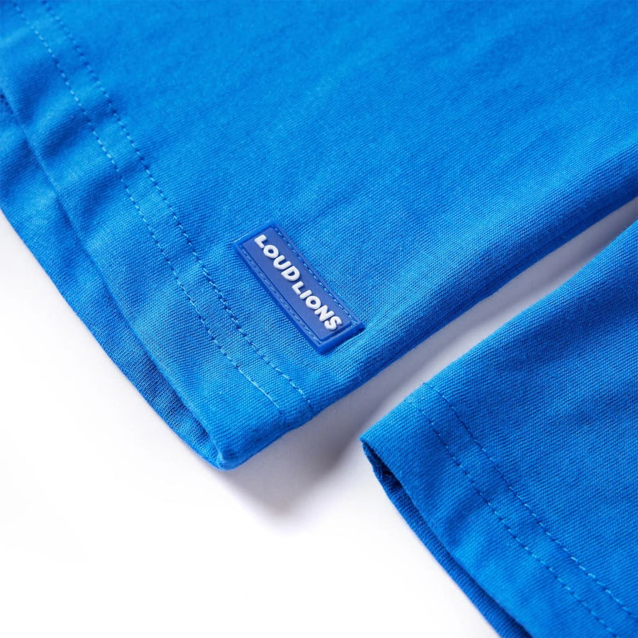 Kindershirt met lange mouwen 128 kobaltblauw 128