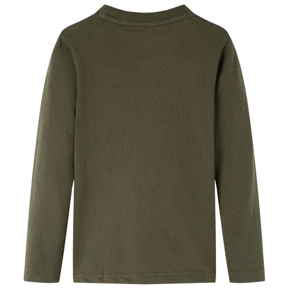 Kindershirt met lange mouwen 116 kakikleurig 116