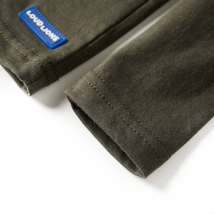 Kindershirt met lange mouwen 116 kakikleurig 116
