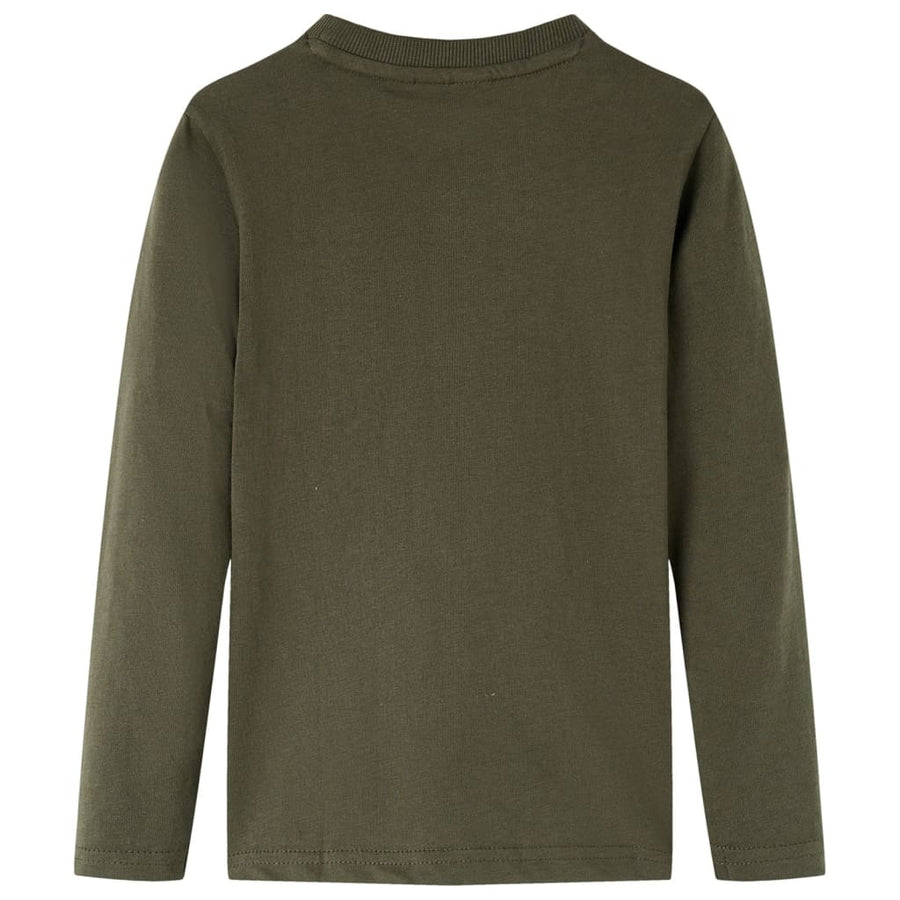 Kindershirt met lange mouwen 128 kakikleurig 128